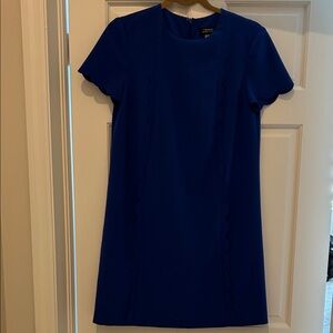 Tahari Blue Scalloped Mini Dress